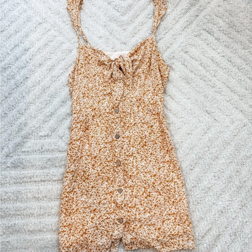 Pink Lily Amber Floral Mini Dress Ruffle Button Front - Size Small - Picture 3 of 8